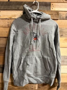 Disney Gray Mickey Mouse Hoodie with Red Accent